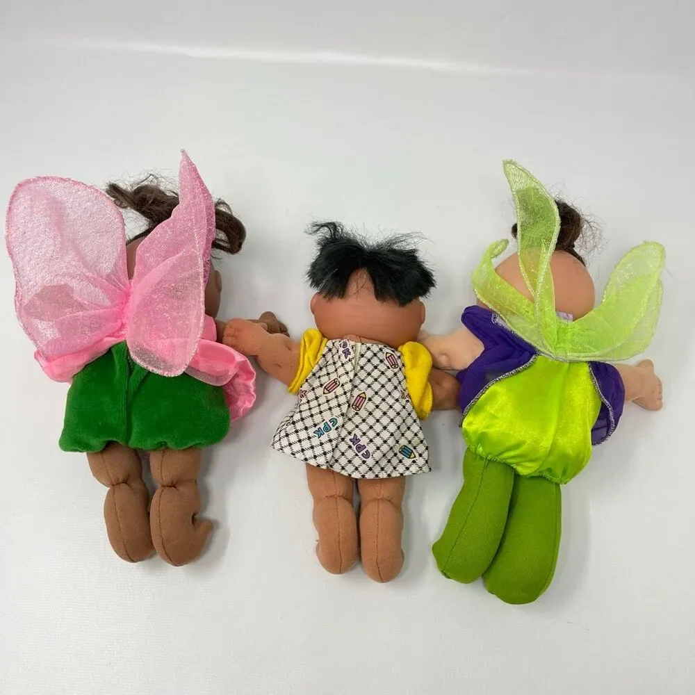 Cabbage Patch Kids Rose Garden Fairy Kayly Iris & Brandi Rose Lot of 3 Dolls 8”